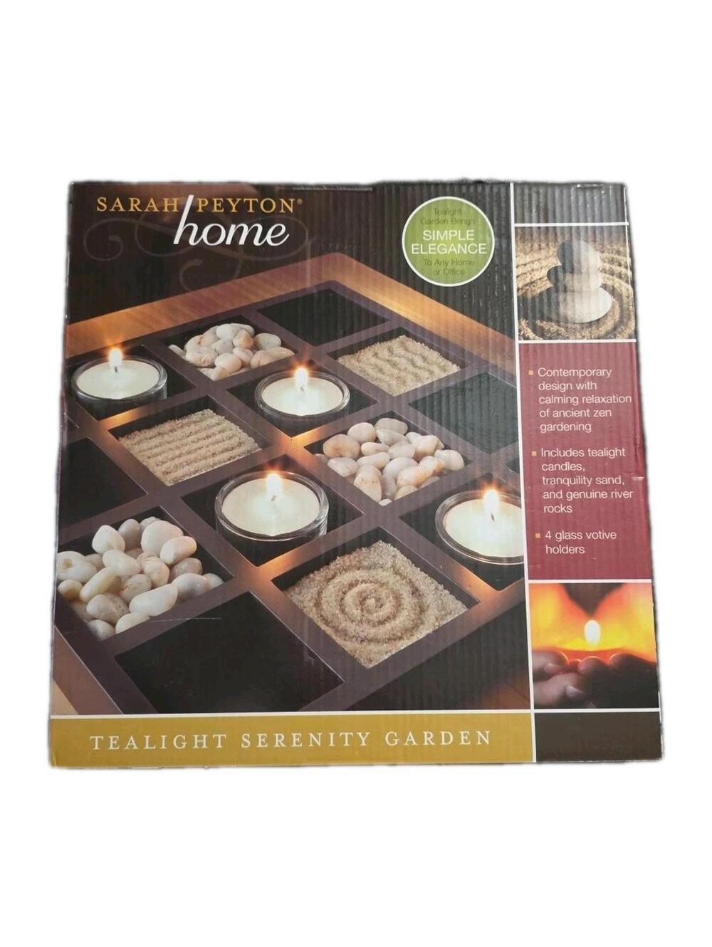 Sarah Peyton Home Tealight Serenity Garden New In Box Sealed Plastic Nice Gift
